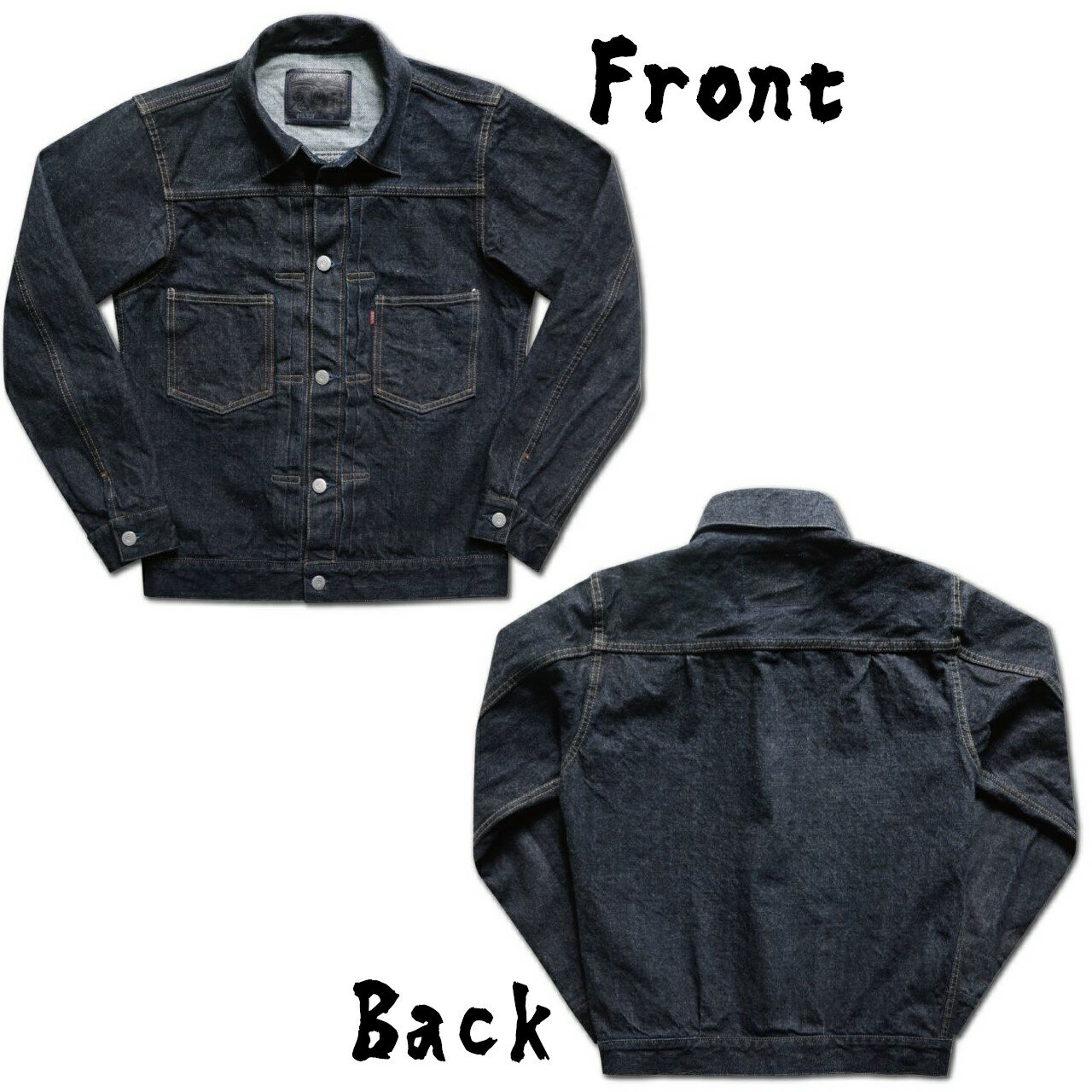 【ふるさと納税】秋田の拘りなまはげジーンズ「デニムジャケット」 青鬼モデル ＜サイズを選択＞ 【360p7608-7614】 スタイリッシュ ストレート ジーパン ファッション デラックスウエア アメカジ 細身 秋田の拘り 日本製 おしゃれ ギフト プレゼント 送料無料 秋田県 大館市 サムネイル2