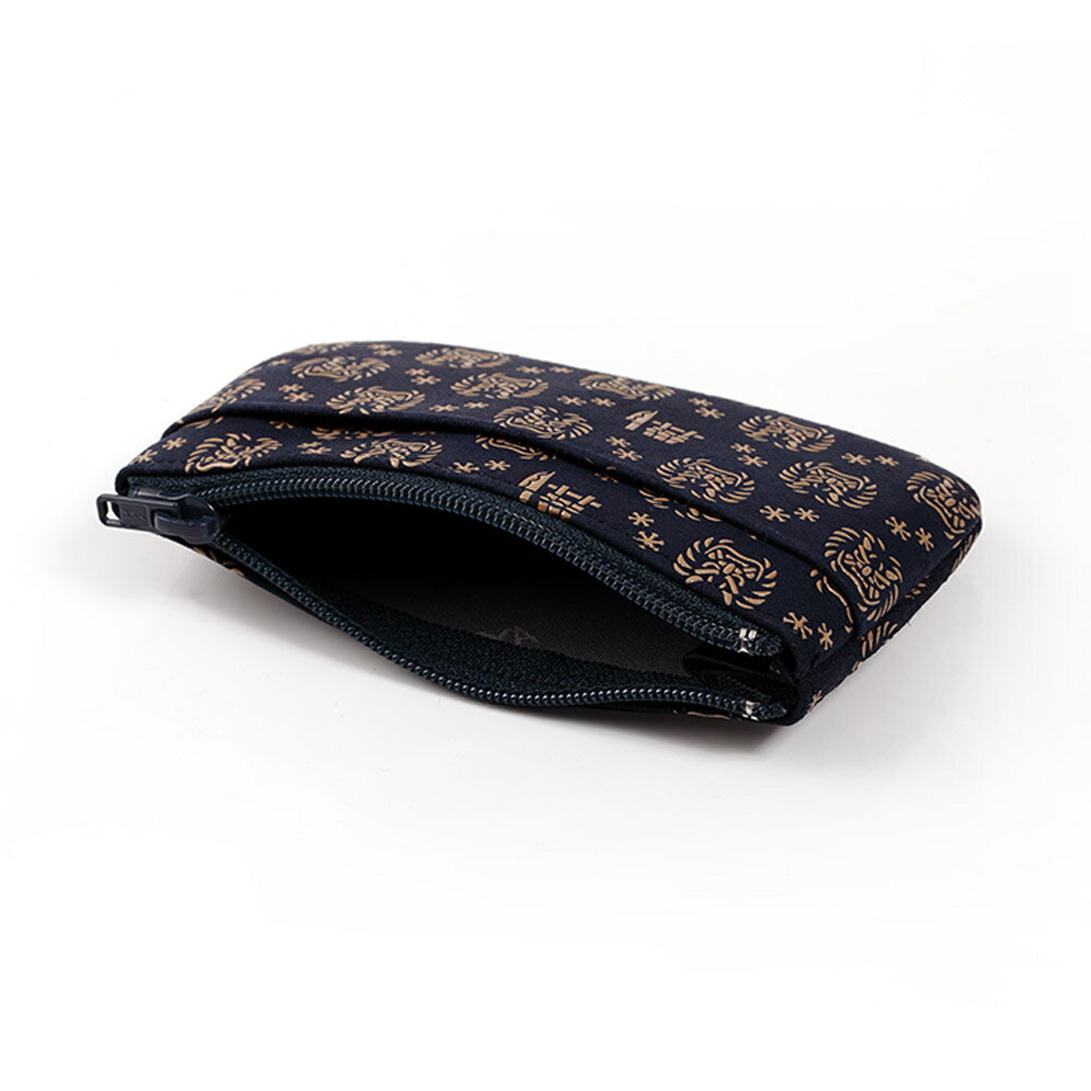 【ふるさと納税】なまはげ館オリジナルデザイン印伝 小銭入れ（ファスナー・紺） 和柄 サムネイル2