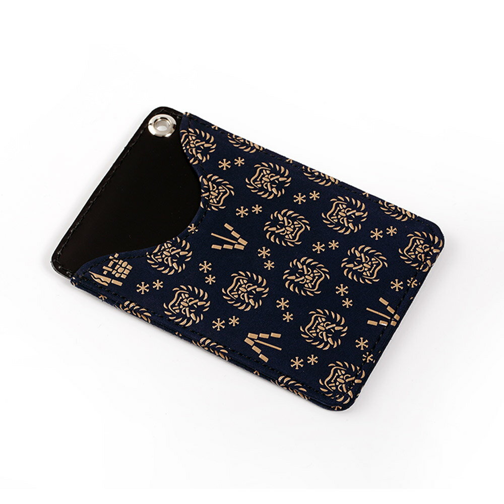 【ふるさと納税】なまはげ館オリジナルデザイン印伝 パスケース（紺） 和柄 サムネイル2