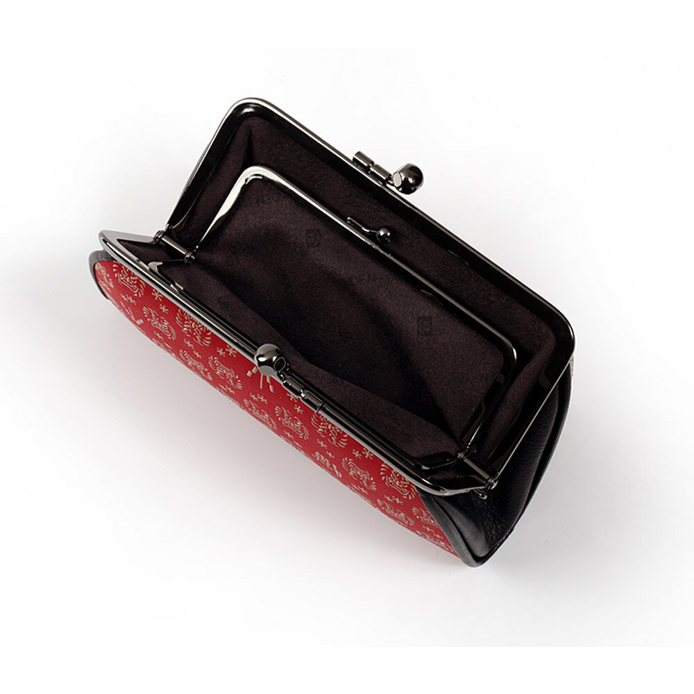 【ふるさと納税】なまはげ館オリジナルデザイン印伝 親子がま口（赤） 和柄 サムネイル2