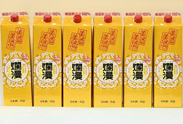美酒爛漫 美酒パック1.8L入り 6本 普通酒 燗酒コンクール金賞【大友屋】[C9-4901]