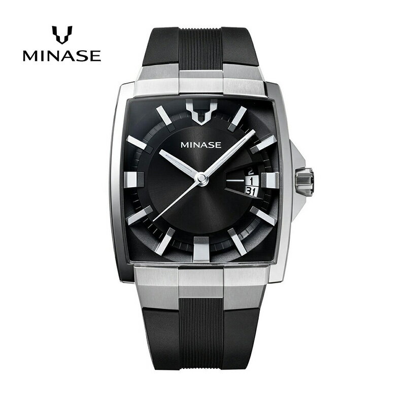 MINASE時計 HORIZON ラバーベルトタイプ（VM12-RBKNBK-SSD）【協和精工株式会社】[F11910]