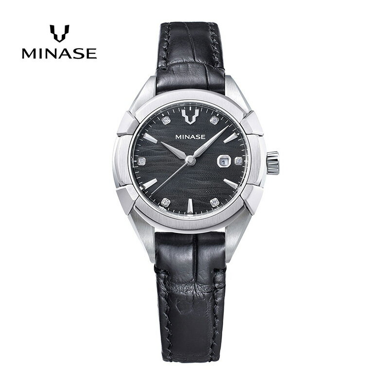 MINASE時計 Uruga31 クロコベルトタイプ（UG02-LBKNGY-SSD）【協和精工株式会社】[F11922]