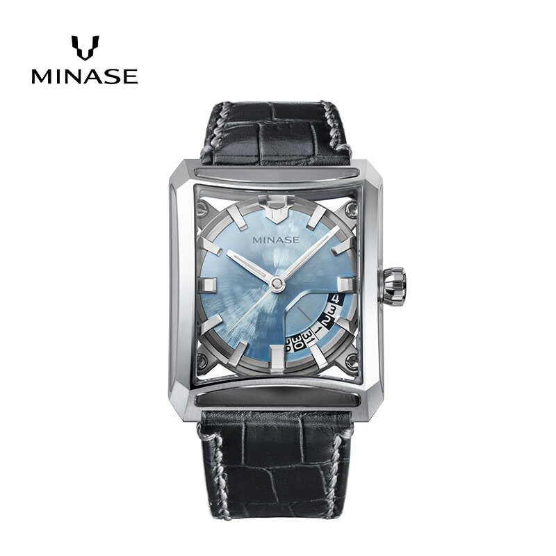 MINASE時計 SEVEN WINDOWS クロコレザータイプ（VM15-LBKYIB-SSD） MINASE 日本製 時計 腕時計 メンズ 高額 人気 ランキング【協和精工株式会社】[F11943]