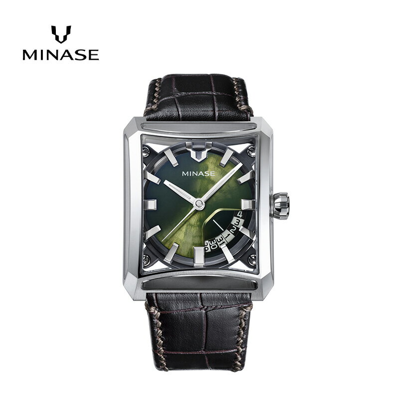 MINASE時計 SEVEN WINDOWS クロコレザータイプ（VM15-LDBYGR-SSD） MINASE 日本製 時計 腕時計 メンズ 高額 人気 ランキング【協和精工株式会社】[F11945]