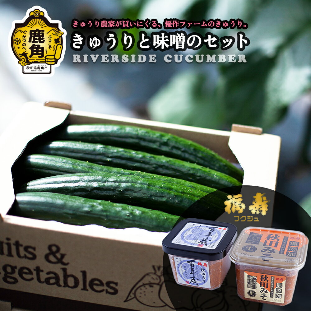 《 先行予約 》令和8年産 野菜ソムリエサミット 銀賞 2年 連続 受賞 リバーサイド きゅうり ＆ 味噌 セット 浅利佐助商店 秋田みそ 新鮮 旬 安全 キュウリ 胡瓜 県産野菜 国産野菜 お取り寄せ グルメ 秋田 あきた 鹿角市 鹿角 送料無料 【優作ファーム】