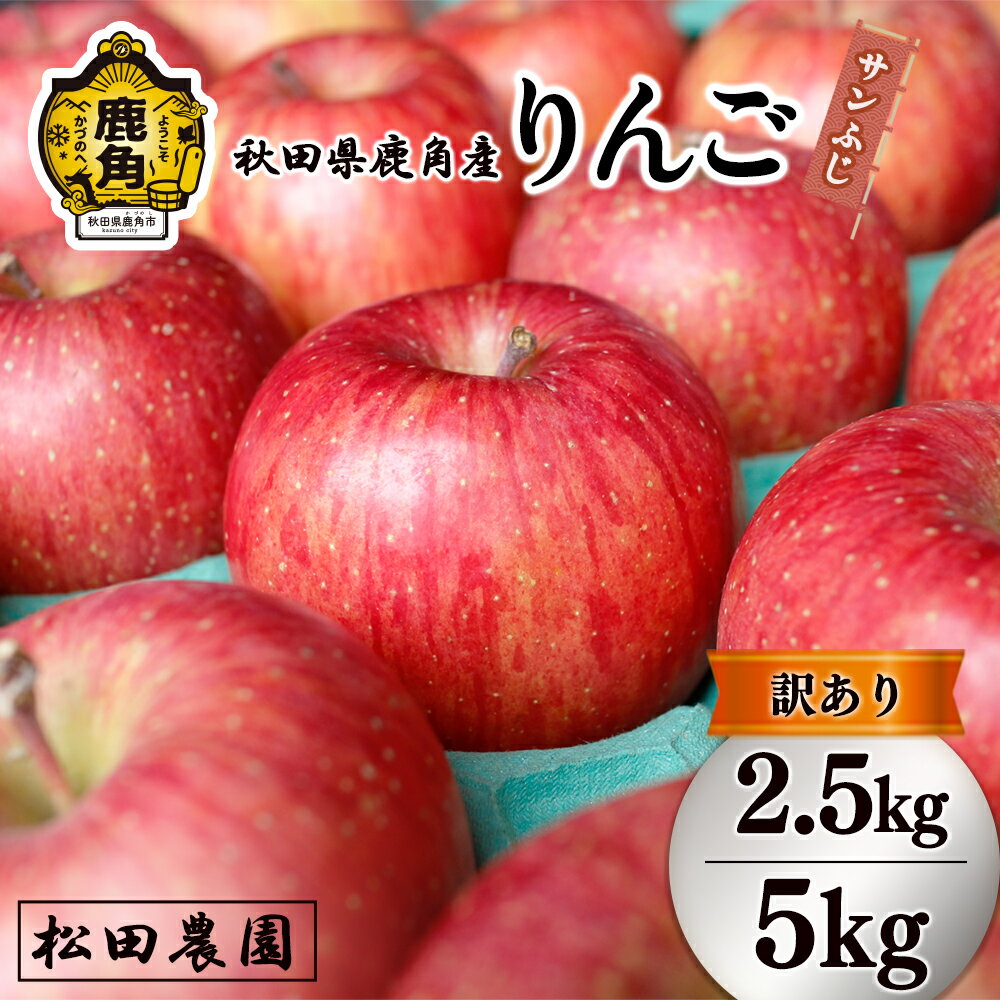 《 先行予約 》 訳あり 秋田県鹿角産 りんご「サンふじ」家庭用 小玉 選べる 2.5kg ／ 5kg りんご サンふじ リンゴ 甘い 果物 フルーツ くだもの お取り寄せ 旬 お中元 お歳暮 贈り物 グルメ 秋田 あきた 鹿角市 鹿角 送料無料 【松田農園】