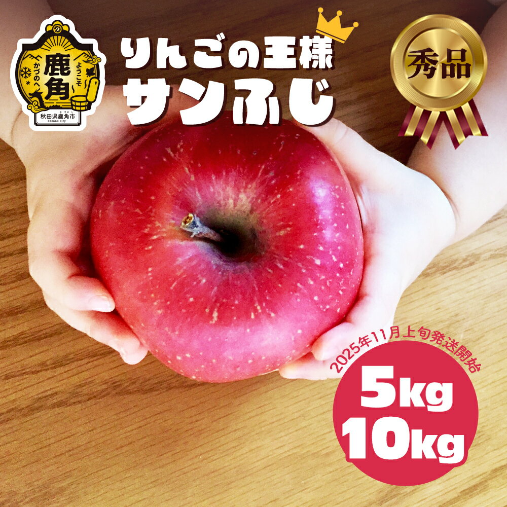 《 先行予約 》 秋田県鹿角産 りんご 秀品 サンふじ 5kg 10kg かづのりんご 食感 果汁 さっぱり リンゴ 完熟 旬 県産りんご 林檎 お中元 お歳暮 贈り物 お見舞い グルメ ギフト 故郷 秋田 あきた 鹿角市 鹿角 送料無料 【ケーケー農園】