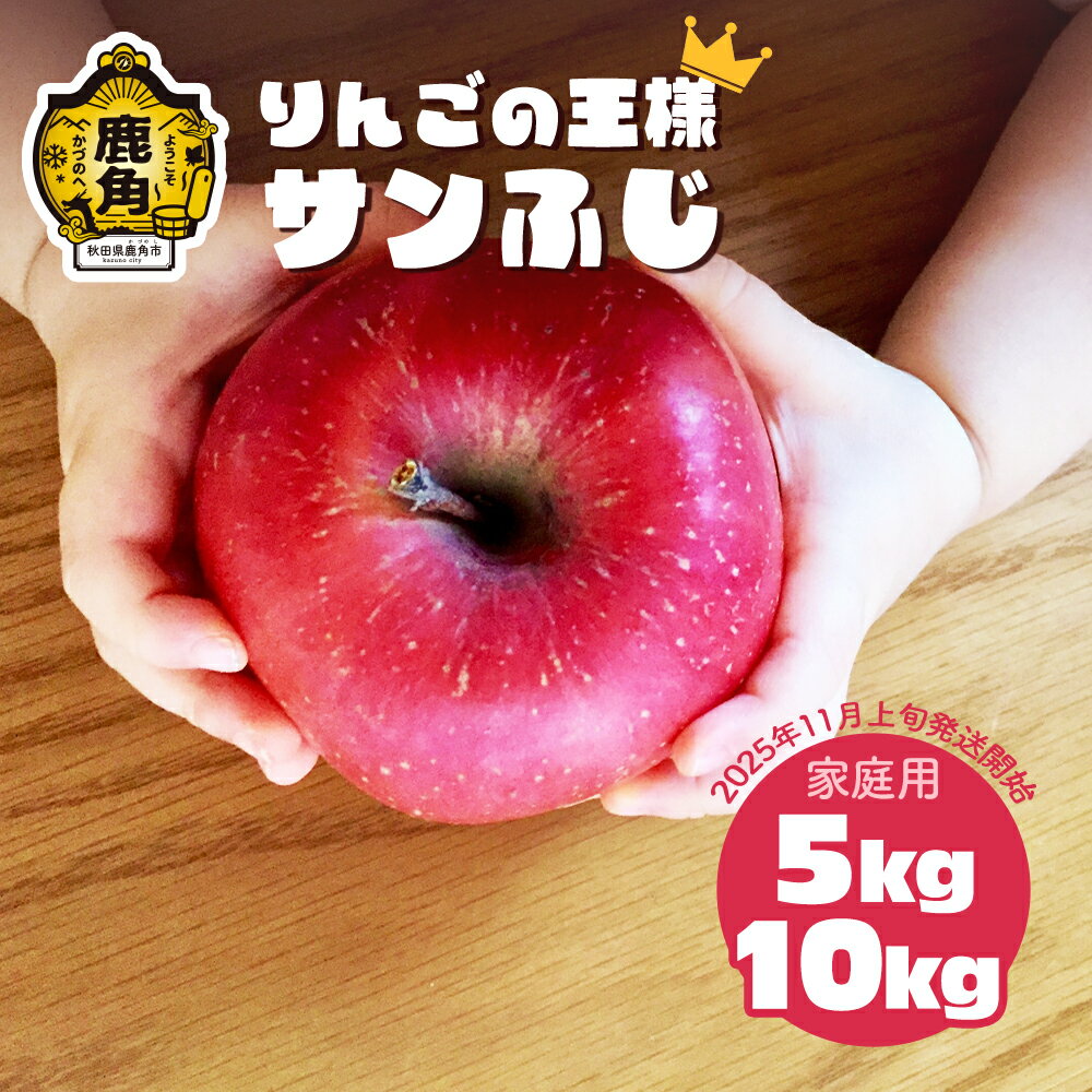 《 先行予約 》 訳あり 秋田県鹿角産 りんご 家庭用 サンふじ 5kg / 10kg かづのりんご 食感 果汁 さっぱり リンゴ 完熟 旬 県産りんご 林檎 お中元 お歳暮 贈り物 お見舞い グルメ ギフト 故郷 秋田 あきた 鹿角市 鹿角 送料無料 【ケーケー農園】