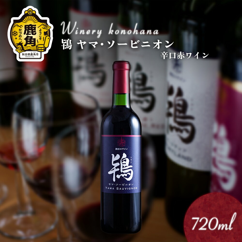 鴇 ヤマ・ソービニオン 辛口赤ワイン ( 濾過タイプ ) 720ml 1～12本 選べる 内容量 鹿角産 ぶどう 県産ブドウ お中元 お歳暮 お取り寄せ 母の日 父の日 グルメ ギフト 故郷 秋田 あきた 鹿角市 鹿角 ワイン 送料無料 MKpaso【ワイナリーこのはな】