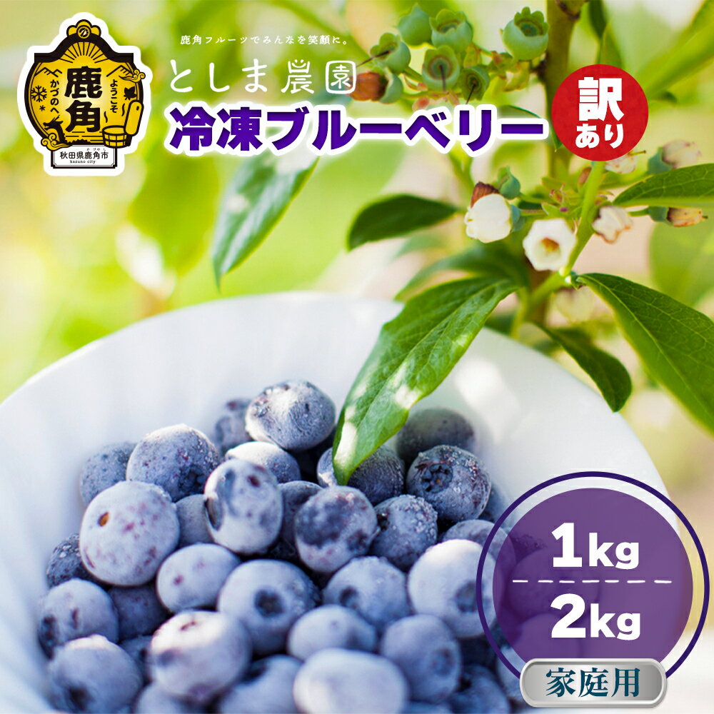 令和7年産 訳あり 冷凍 ブルーベリー 選べる 1kg / 2kg ( サイズMIX ) 旬 県産 ブルーベリー 国産ブルーベリー 小分け お中元 お歳暮 お取り寄せ 母の日 父の日 グルメ ギフト 故郷 秋田 あきた 鹿角市 鹿角 送料無料 【としま農園】