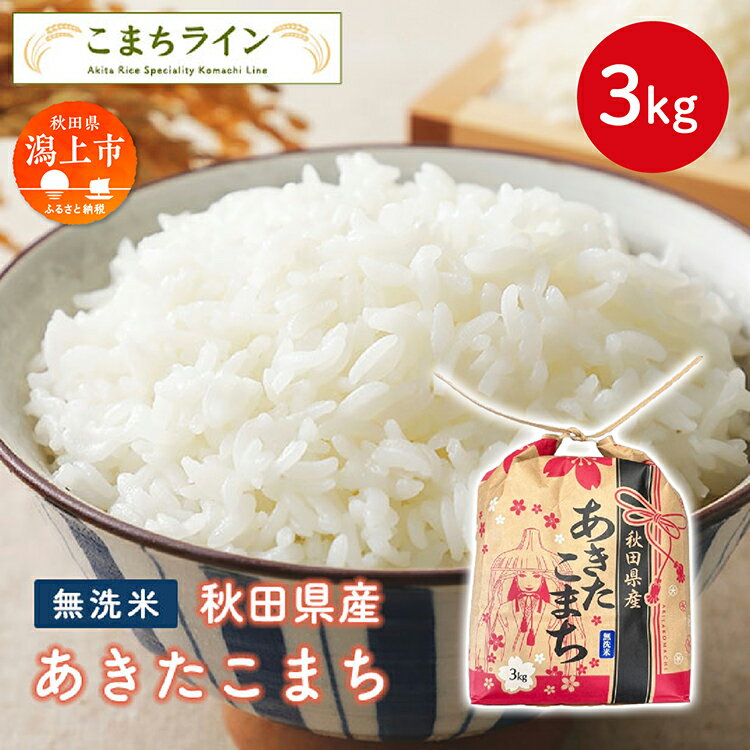 《令和7年産》 選べる精米 あきたこまち 3kg 無洗米 米 一等米 返礼品 こめ コメ 3キロ ふっくら 甘い 人気 おすすめ グルメ 故郷 ふるさと 納税 秋田 潟上市 一人暮らし 【こまちライン】