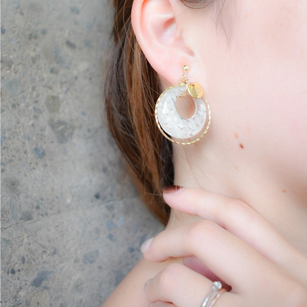 【ふるさと納税】大仙市産あきたこまちのリングピアス ｜お米のアクセサリー サムネイル2