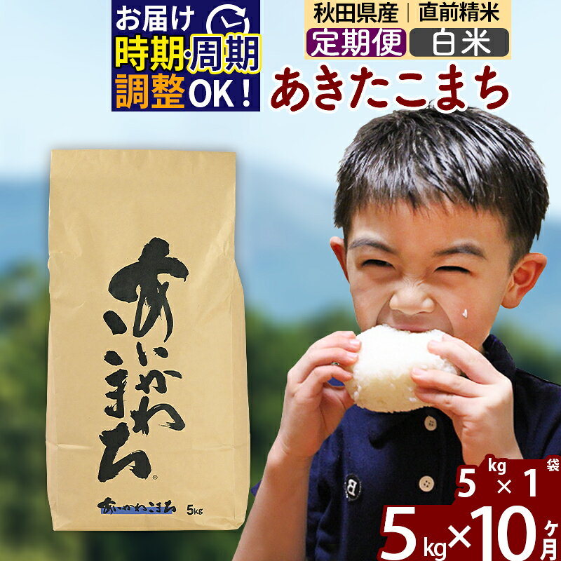 ※令和7年産※《定期便10ヶ月》秋田県産 あきたこまち 5kg【白米】(5kg小分け袋) 2025年産 お届け時期選べる お届け周期調整可能 隔月に調整OK お米 藤岡農産