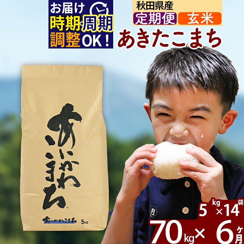 ※令和7年産※《定期便6ヶ月》秋田県産 あきたこまち 70kg【玄米】(5kg小分け袋) 2025年産 お届け時期選べる お届け周期調整可能 隔月に調整OK お米 藤岡農産 [藤岡農産 秋田 お米 あきたこまち 米どころ 東北 北秋田市]