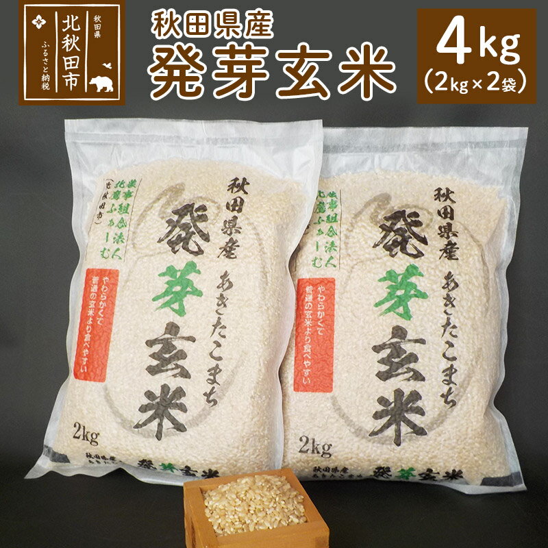 令和7年産 発芽玄米（2kg×2袋）発芽米 玄米 ビタミン カルシウム ギャバ ミネラル 食物繊維