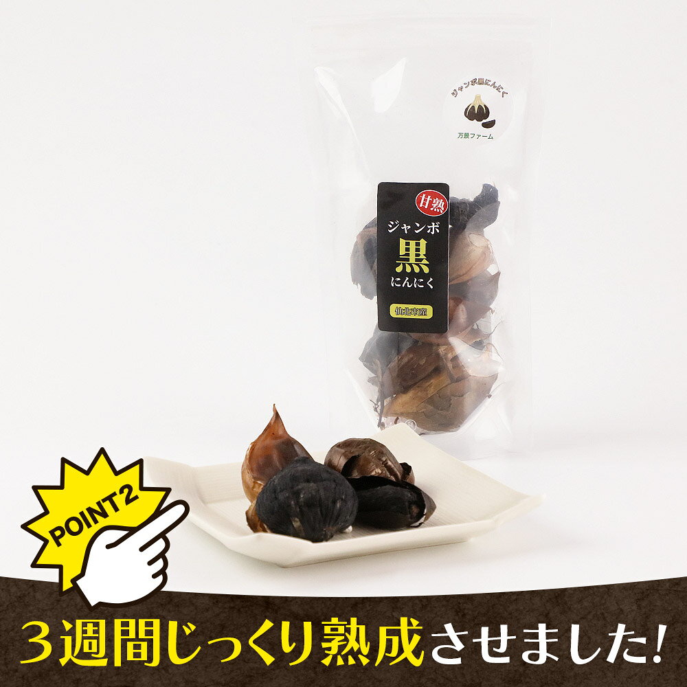 【ふるさと納税】秋田県仙北市産 ジャンボ黒にんにく 300g（100g×3パック） - 画像3