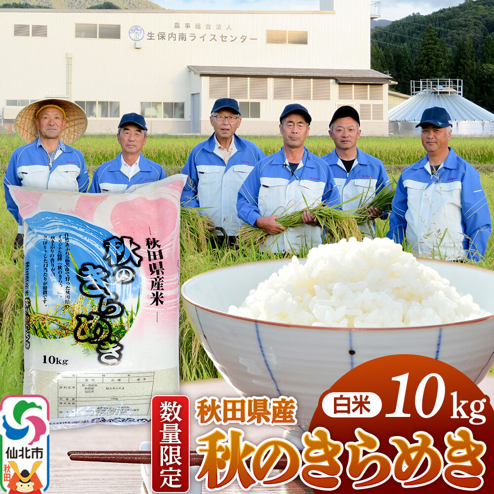 【白米】令和7年産 秋のきらめき 10kg（10kg×1袋）精米 秋田県 仙北市産 10キロ