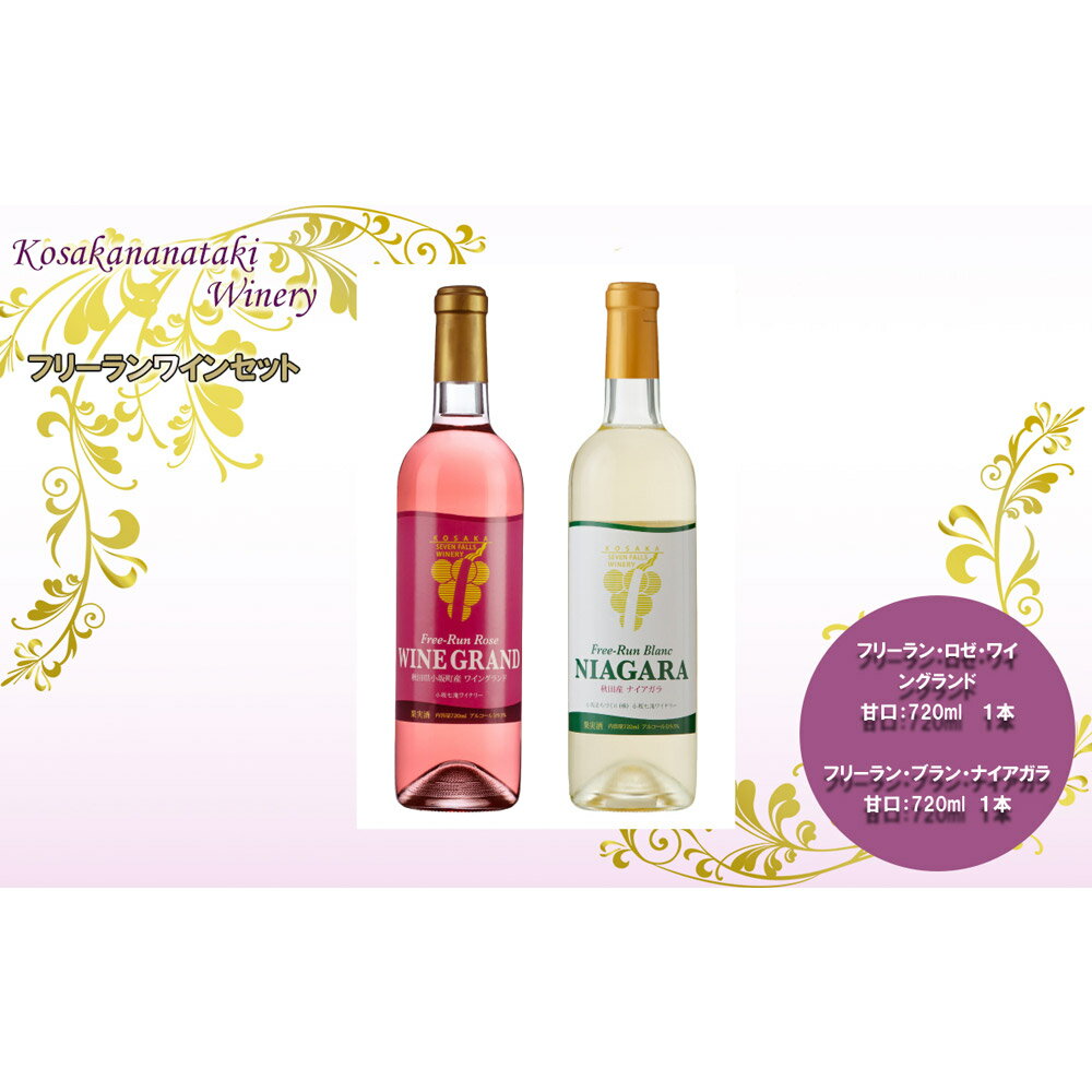 【ふるさと納税】小坂七滝ワイナリー フリーランワインセット 720ml×各1本 計2本 お酒 秋田県 小坂町 サムネイル2