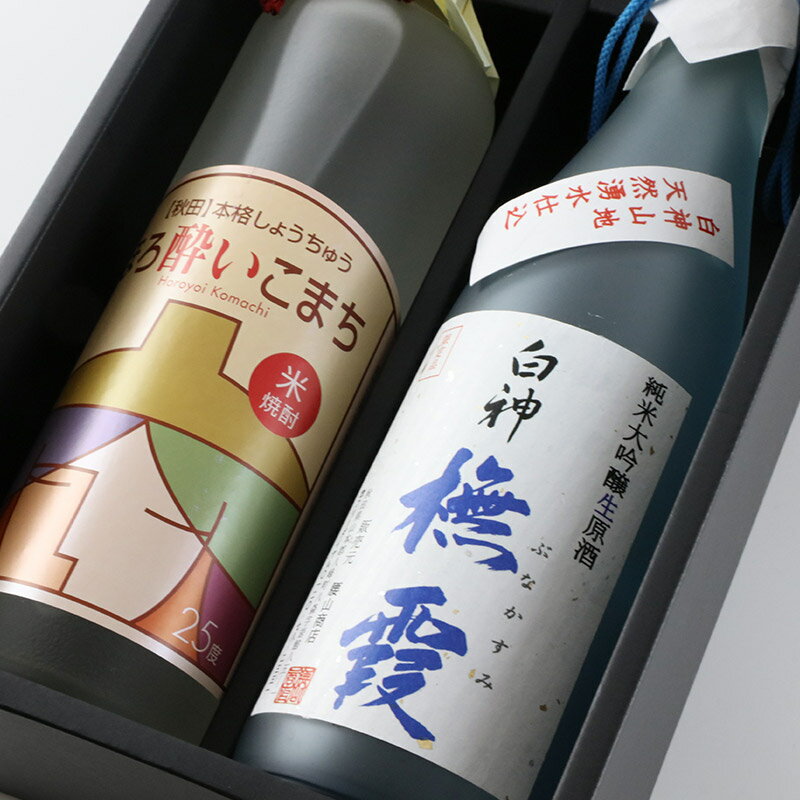 【ふるさと納税】日本酒 純米大吟醸生原酒「ブナ霞」＆米焼酎「ほろ酔いこまち」セット 各720ml サムネイル2