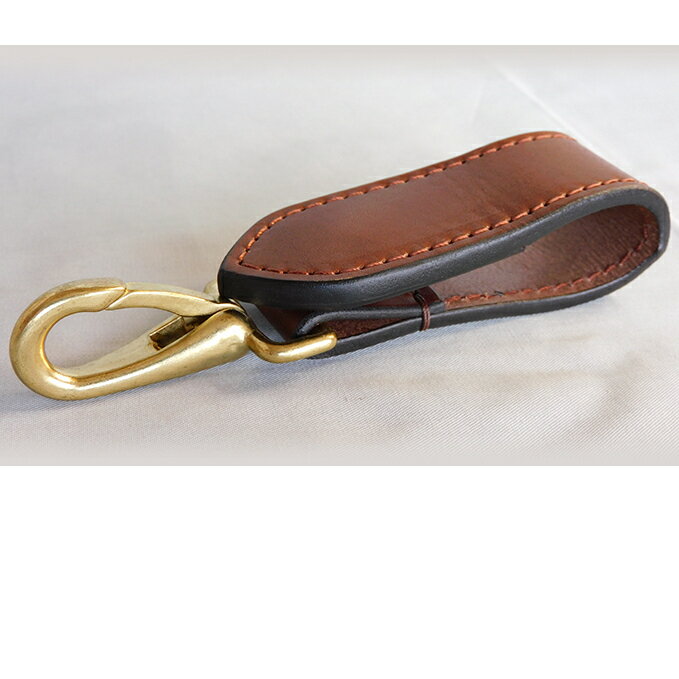 フック付きキーホルダー（ブラウン）145×35×20mm【キャッスルファイブレザーアート】 ファッション小物 牛革