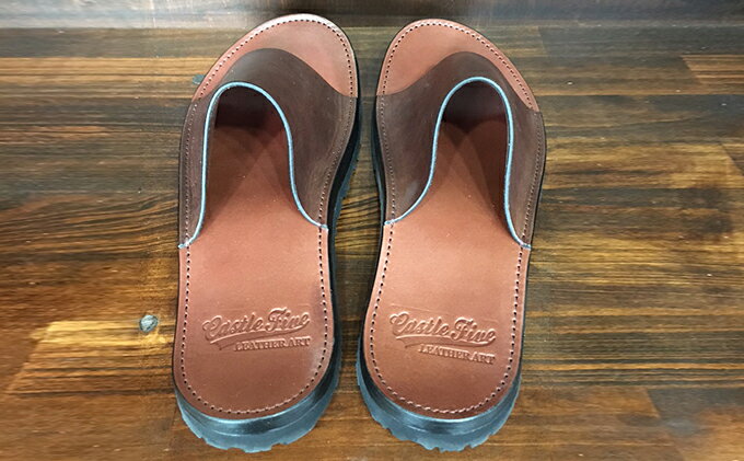 【ふるさと納税】レザーサンダル（ブラウン）サイズ6（24～24.5cm）【キャッスルファイブレザーアート】 ファッション 靴 シューズ 牛革 サムネイル3