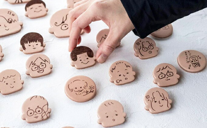 【ふるさと納税】革製似顔絵ブローチ（小）いただいた写真から似顔絵を作成【五城目町　ものかたり】 ファッション 小物 レザー アクセサリー 子供 孫 自分 かわいい オーダー サムネイル3