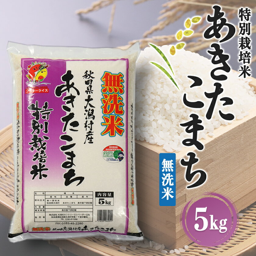 あきたこまち特別栽培・無洗米(精米)5kg_ 米 こめ コメ ブランド米 あきたこまち 精米 無洗米 秋田県 大潟村 送料無料 贈答 ギフト 【配送不可地域：離島・沖縄県】【1071236】