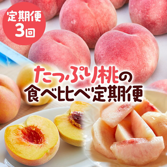 【定期便3回】たっぷり桃の食べ比べ定期便 【令和8年産先行予約】FS23-768 くだもの 果物 フルーツ 山形 山形県 山形市 お取り寄せ 2026年産
