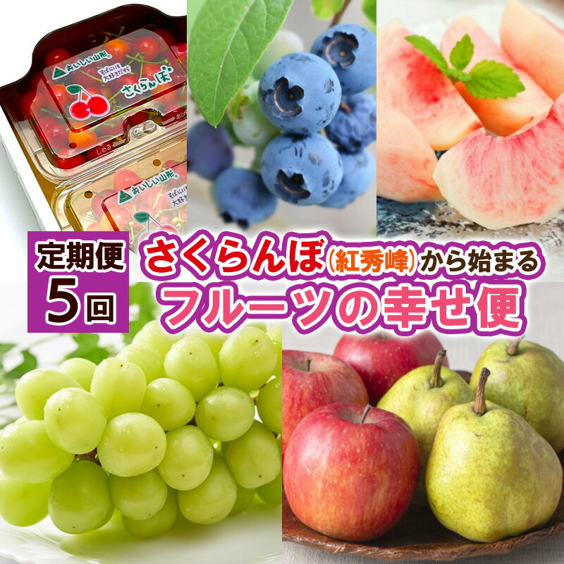 【定期便5回】さくらんぼ(紅秀峰)から始まるフルーツの幸せ便 【令和8年産先行予約】FS25-626 くだもの 果物 フルーツ 山形 山形県 山形市 お取り寄せ 2026年産