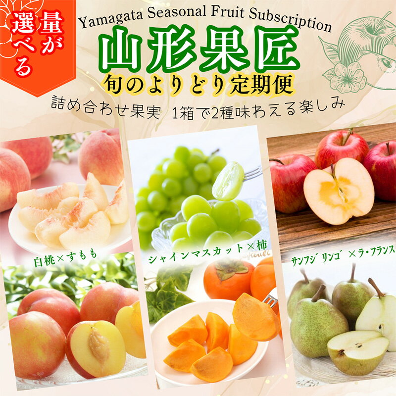 【定期便3回】山形果匠【旬のよりどり定期便】全3回 1回で2種味わえる楽しみ【令和8年産先行予約】FS25-088