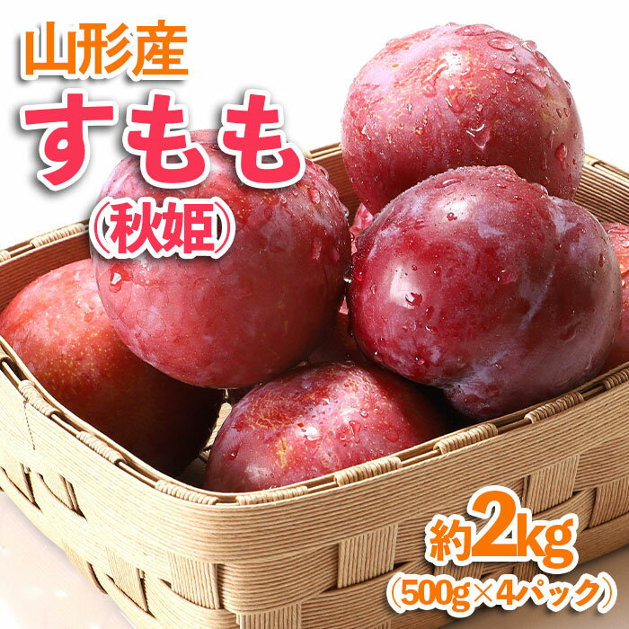 山形産 すもも(秋姫) 約2kg(500g×4パック)【令和8年産先行予約】FU23-536くだもの 果物 フルーツ 山形 山形県 山形市 お取り寄せ 先行予約 2026年産