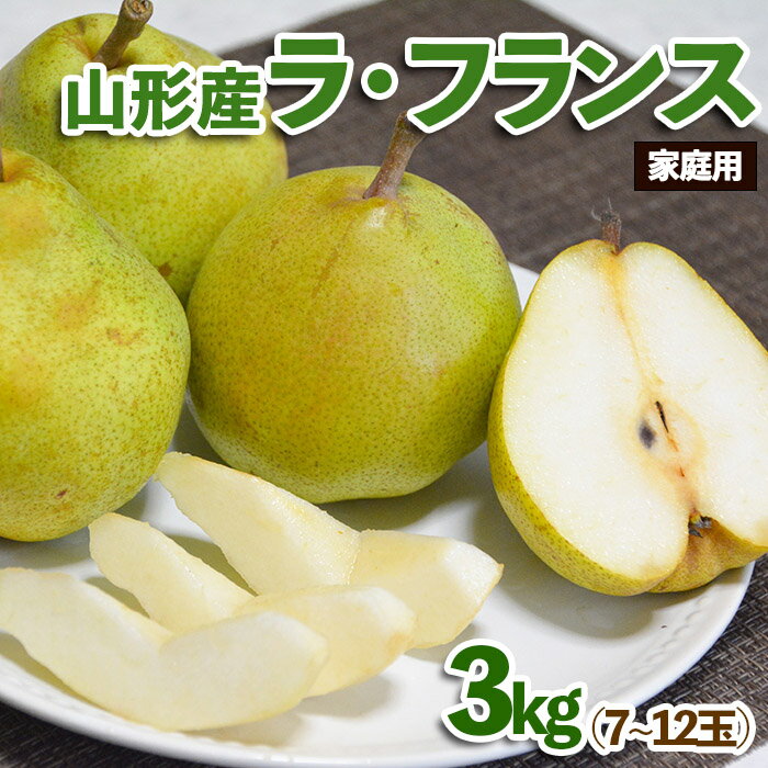 【家庭用】山形産 ラ・フランス 3kg (7〜12玉) fz23-602 自宅用 家庭用 訳あり 規格外