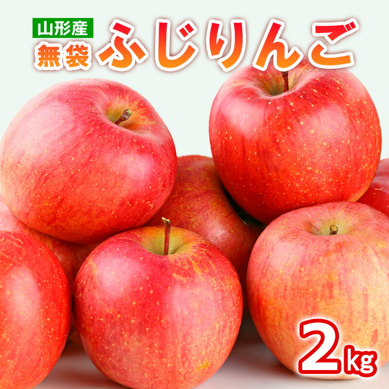 山形産 無袋 ふじりんご 秀2kg(5～8玉) FY25-013