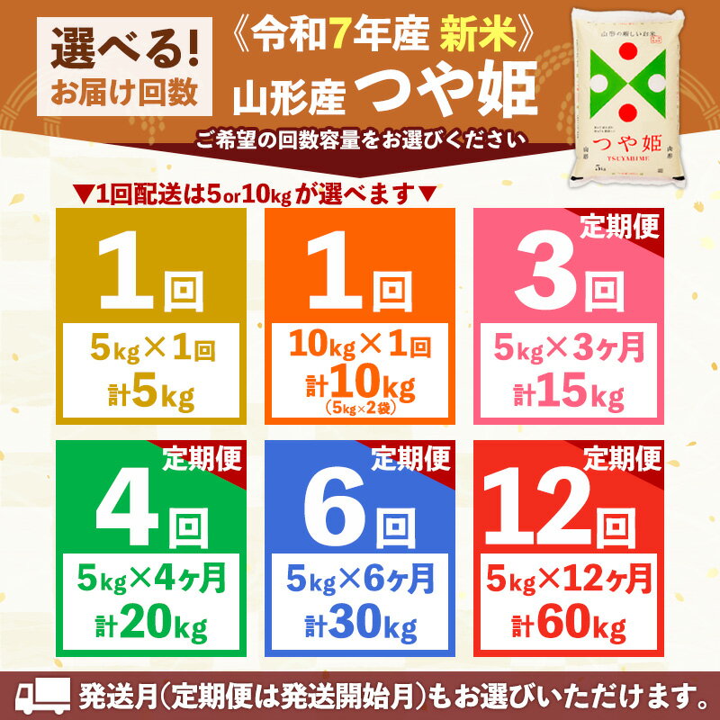 【ふるさと納税】令和7年産 新米 つや姫 特別栽培米 5kg ★高評価★4.6 定期便 お届け回数が選べる 配送回数が選べる 山形産 特別栽培米 5kg 1回 3回 4回 6回 12回 山形 お取り寄せ 送料無料 発送回数 選べる 精米 ブランド米 山形市 山形県 サムネイル2