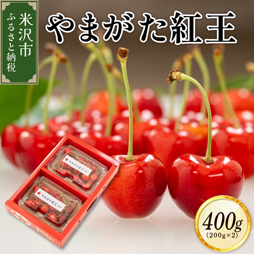 【先行予約】 令和8年産 さくらんぼ やまがた紅王 400g ( 200g × 2パック ) バラ詰め 2L ～ 3L玉 2026年6月下旬～7月上旬頃お届け予定