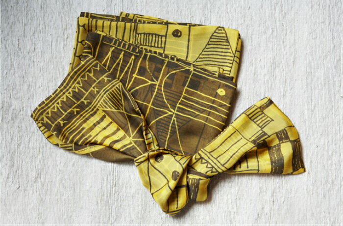 B65-805　袋ストール（街）/灰×芥子