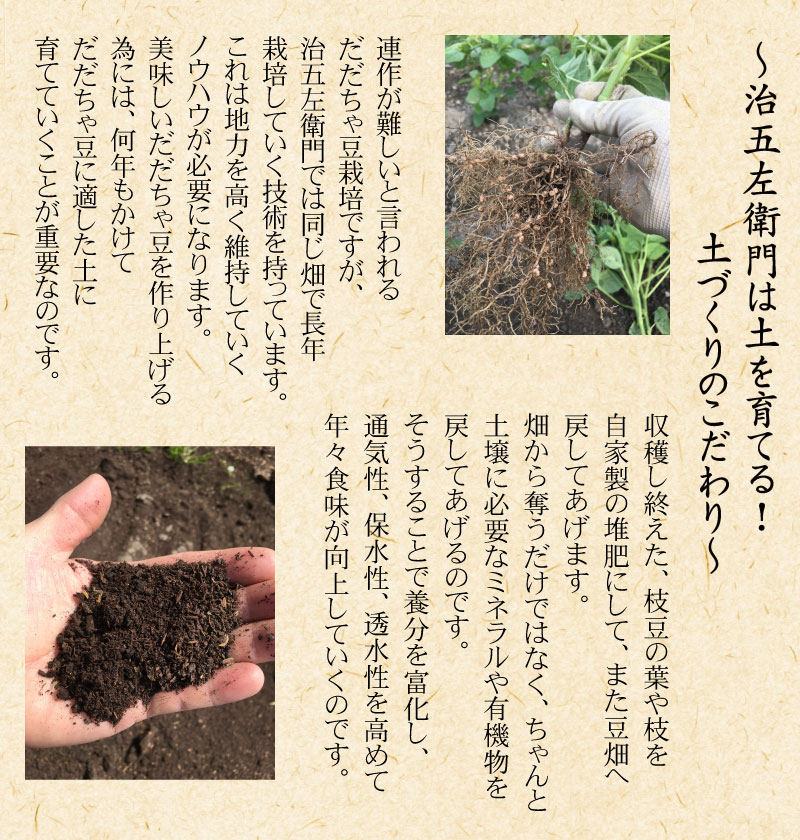 【ふるさと納税】【令和8年産先行予約】山形セレクション認定！15代目「治五左衛門」の新鮮だだちゃ豆（白山だだちゃ豆）1.35kg(450g×3袋) | 枝豆 山形県 鶴岡市 えだまめ 楽天ふるさと 納税 東北 お取り寄せ 豆 茶豆 鶴岡 おつまみ だだ茶豆 - 画像3