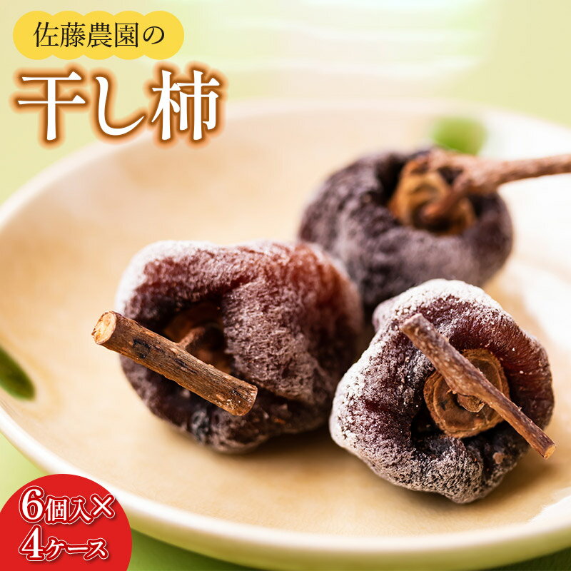 【令和7年産先行予約】干柿　1パック6個入り×4ケース 　2025年発送 干し柿　佐藤農園