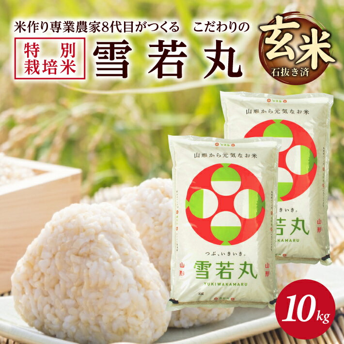 ≪新米予約≫ 玄米 特別栽培米 雪若丸 計10kg 5kg×2袋 令和8年産米 山形県産 ご希望の時期頃お届け 米 庄内米 ブランド米 ごはん ご飯 農家直送 産地直送 東北 山形県 酒田市 庄内 発送時期が選べる