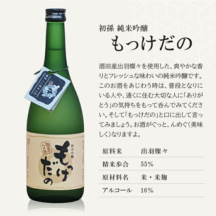 【ふるさと納税】初孫 純米吟醸 「もっけだの」 720ml×2本 初孫 純米吟醸 お酒 日本酒 清酒 東北銘醸 酒田市 庄内 山形県 出羽燦々 サムネイル3