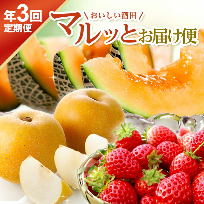 ≪3回定期便≫ おいしい酒田 マルっとお届け便2026(1) 3月下旬〜4月中旬:いちご 6月下旬〜7月下旬:紅花メロン 8月中旬〜10月中旬:刈屋梨(和梨) 計3回 ※離島発送・着日指定不可 頒布会 苺 赤肉メロン なし くだもの 果物 フルーツ 山形 酒田 春 夏 秋 冬