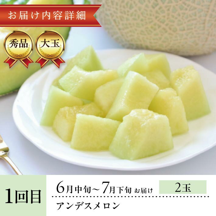 【ふるさと納税】≪3回定期便≫ お楽しみ！酒田のメロン三昧2026 6月中旬〜7月下旬：アンデスメロン 7月上旬〜8月上旬：赤肉メロン 8月中旬〜9月下旬：アールスメロン 計3回 ※着日指定不可 頒布会 夏 秋 メロン 山形 酒田 庄内 サムネイル3