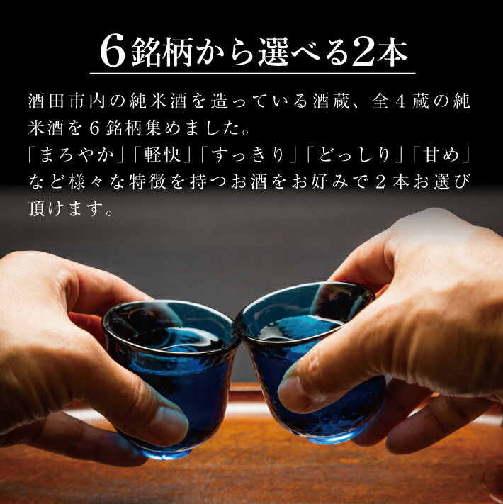 【ふるさと納税】≪6銘柄から選べる2本≫ 純米酒 720ml×2本 初孫:出羽の里・魔斬 上喜元:からくちぷらす・純米酒 清泉川:山形のつや姫様 麓井:生もと純米本辛圓 アソート セット 東北 山形県 酒田市 お酒 日本酒 飲み比べ サムネイル2