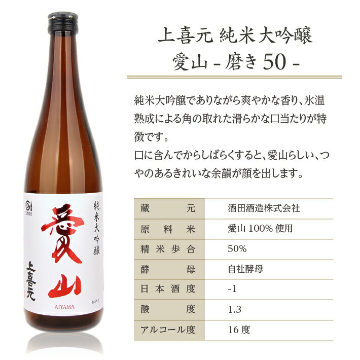 【ふるさと納税】上喜元 純米大吟醸 愛山 磨き50 720ml×1本 化粧箱入り 純米大吟醸酒 酒田酒造 東北 山形県 酒田市 庄内 酒 お酒 日本酒 サムネイル3