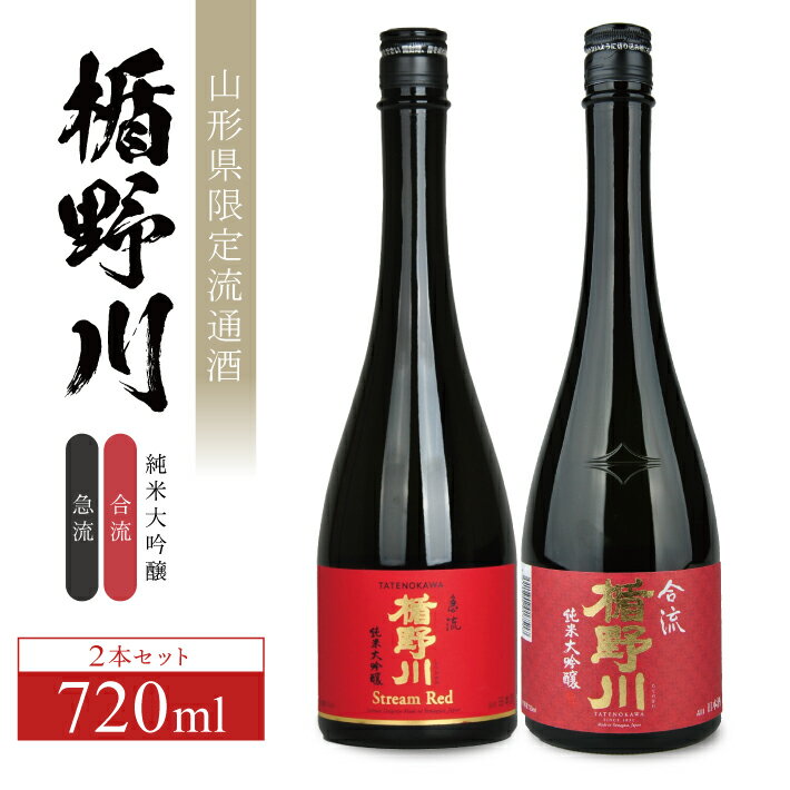 楯野川 純米大吟醸 「急流」「合流」セット 各720ml×1本 計2本 出羽燦々 東北 山形県 酒田市 庄内地方 庄内平野 純米大吟醸 日本酒 お酒 セット
