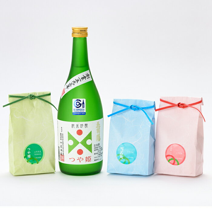 【ふるさと納税】 純米吟醸「つや姫」・米セット（純米吟醸「つや姫」720ml、つや姫・雪若丸・ミルキークイーン 各種 精米2合） 山形県 新庄市 F3S-1226 サムネイル2