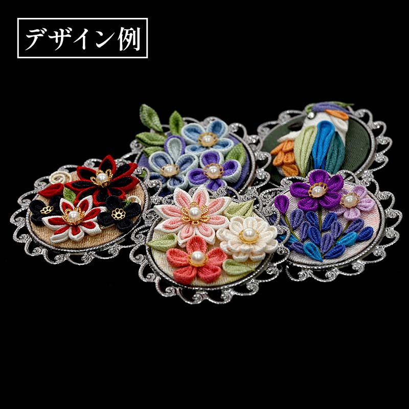 【ふるさと納税】 新庄亀綾織「つまみ細工ブローチ（寄せ花）」（シンジョウカメアヤオリ） F3S-2373 サムネイル2