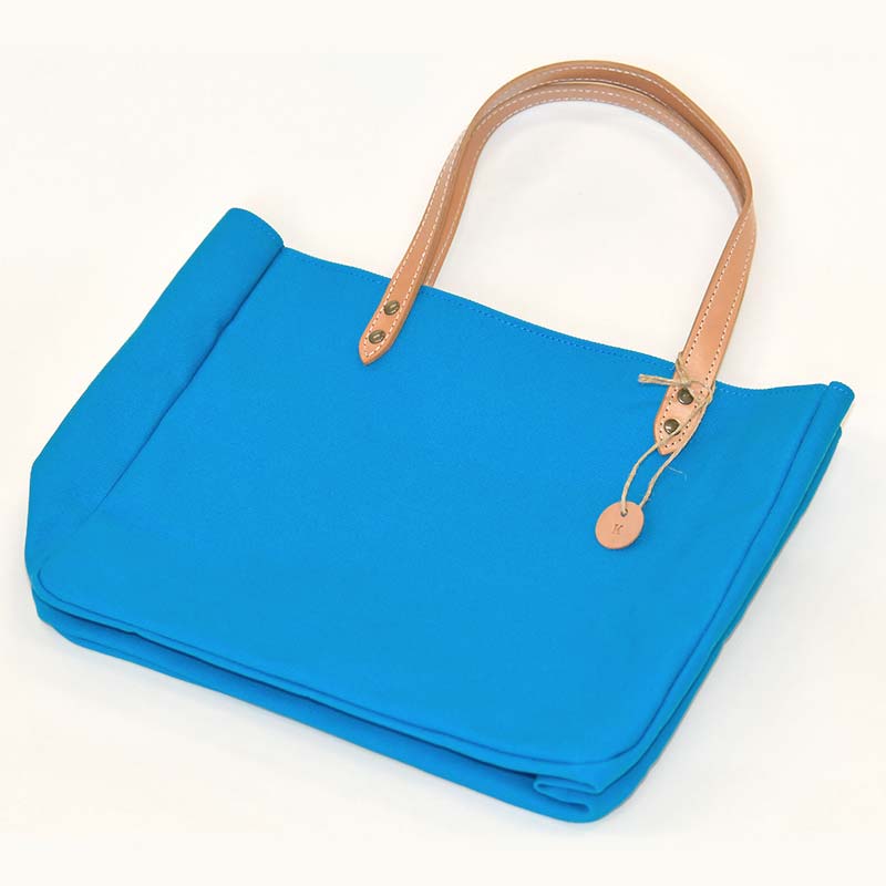 【ふるさと納税】 帆布 トートバッグ 革手付 ブルー（8号帆布） かしわや鞄店 F3S-2464 サムネイル2