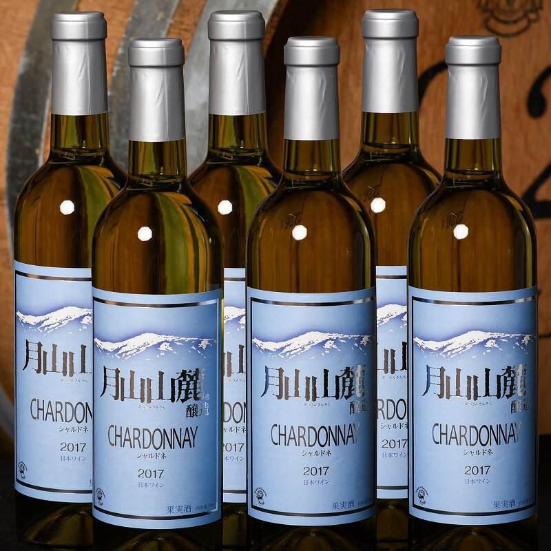 《山形県産ぶどう100％》月山山麓 シャルドネヴィンテージ 白ワイン 辛口 （720ml×6本）／ 酒 お取り寄せ ご当地 飲み会 パーティー 爽やか 自宅用 お裾分け おすそ分け まとめ買い 地産地消 葡萄 ブドウ 国産 東北 日本 ふるさと納税 ワイン